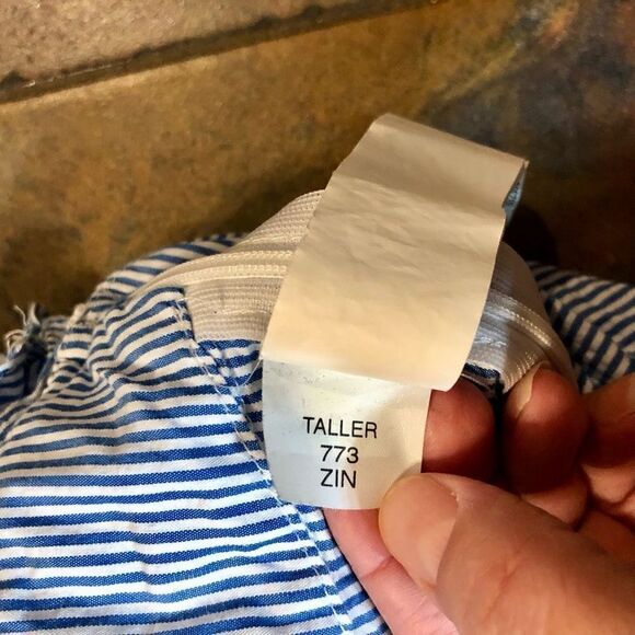 Zara Trafaiuc Collection Off-The-Shoulders Blue White Striped Blouse Medium - Picture 13 of 14